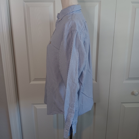 Blue Pin Striped Ralph Lauern Boy's Shirt - Picture 4 of 6